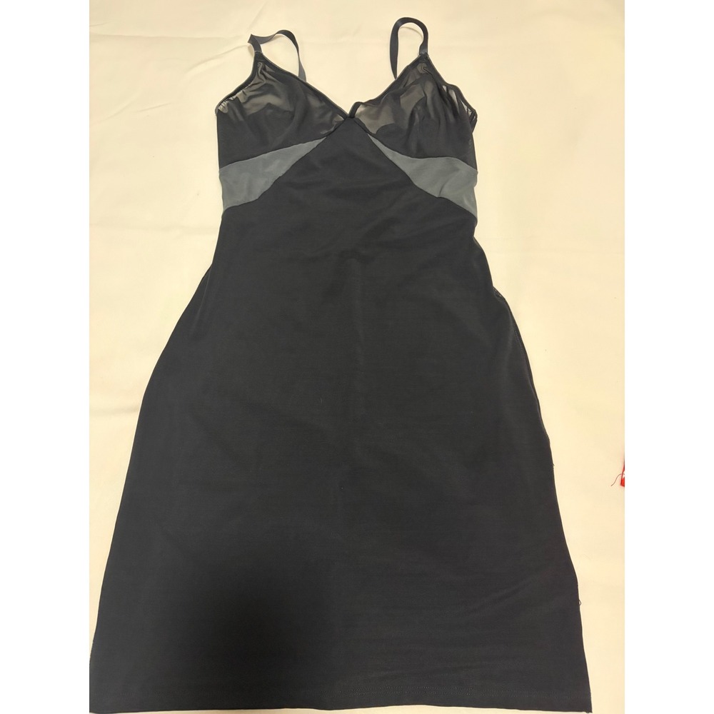 Spanx Black Mesh Panel Control Slip Dress Shapewear Large